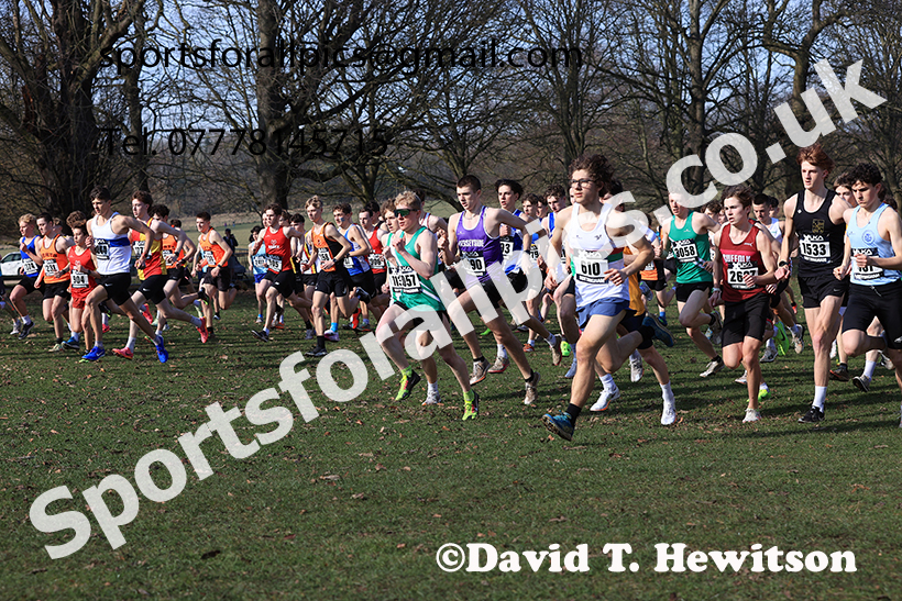 Mens under-20s 2025 UK CAU Inter Counties Cross Country Champs., Wollaton Park, Nottingham. Photo: David T. Hewitson/Sports for All Pics